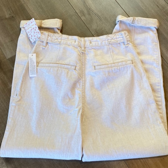 Free People We The Free City of Lights High Rise Linen Blend Jeans - Picture 6 of 11